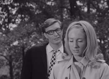 Movie still from “Night of the Living Dead” (1968), directed by George A. Romero – Close Up shot, Over the shoulder angle