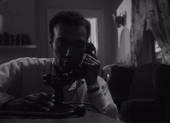 Movie still from “Night of the Living Dead” (1968), directed by George A. Romero – Close Up shot, Low angle