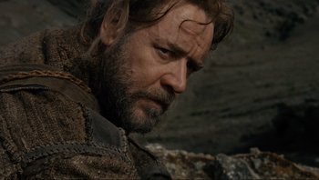 Movie still from “Noah” (2014), directed by Darren Aronofsky – A person with a beard; Close Up shot, Low angle