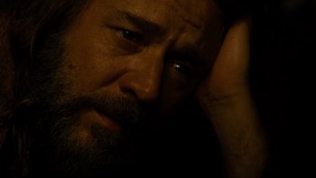 Movie still from “Noah” (2014), directed by Darren Aronofsky – A person with a beard; Close Up shot, High angle
