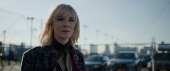 Movie still from “Ocean's Eight” (2018), directed by Gary Ross – Close Up shot, Over the shoulder angle