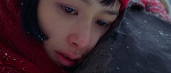 Movie still from “Oldboy” (2003), directed by Park Chan-wook – A person's eyes and face; Extreme Close Up shot, Overhead angle