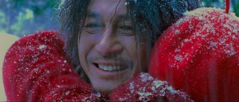 Movie still from “Oldboy” (2003), directed by Park Chan-wook – A person with long black hair; Extreme Close Up shot, Over the shoulder angle