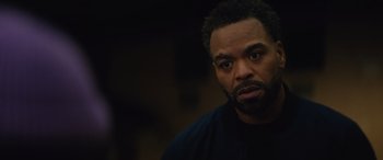 Movie still from “On the Come Up” (2022), directed by Sanaa Lathan – A person wearing a black shirt; Close Up shot, Over the shoulder angle
