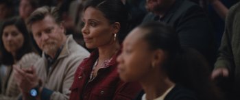 Movie still from “On the Come Up” (2022), directed by Sanaa Lathan – Two women are sitting in front of other people; Close Up shot, Over the shoulder angle