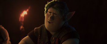 Movie still from “Onward” (2020), directed by Dan Scanlon – A person with green hair; Close Up shot, High angle