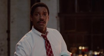 Movie still from “Philadelphia” (1993), directed by Jonathan Demme – A man wearing a red and white neck tie; Close Up shot, Low angle