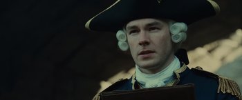 Movie still from “Pirates of the Caribbean: At World's End” (2007), directed by Gore Verbinski – A person wearing a hat; Close Up shot, Low angle