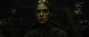 Movie still from “Pirates of the Caribbean: At World's End” (2007), directed by Gore Verbinski – A person wearing a jacket; Close Up shot, Low angle