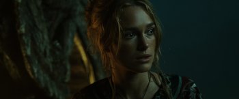 Movie still from “Pirates of the Caribbean: At World's End” (2007), directed by Gore Verbinski – A person wearing a necklace; Close Up shot, Low angle