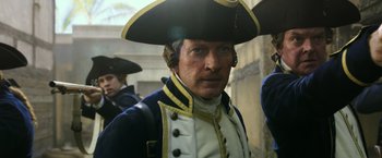 Movie still from “Pirates of the Caribbean: Dead Men Tell No Tales” (2017), directed by Espen Sandberg – A person wearing a hat; Close Up shot, Low angle