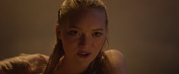 Movie still from “Pirates of the Caribbean: On Stranger Tides” (2011), directed by Rob Marshall – A person with wet hair; Close Up shot, Over the shoulder angle