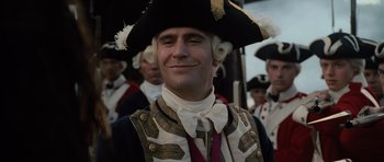 Movie still from “Pirates of the Caribbean: The Curse of the Black Pearl” (2003), directed by Gore Verbinski – A person wearing a hat; Close Up shot, Low angle