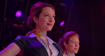 Movie still from “Pitch Perfect” (2012), directed by Jason Moore – Two women are standing next to each other; Close Up shot, Low angle