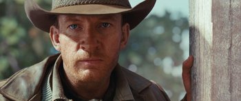 Movie still from “Australia” (2008), directed by Baz Luhrmann – A person wearing a hat; Close Up shot, Over the shoulder angle