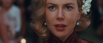 Movie still from “Australia” (2008), directed by Baz Luhrmann – A woman's face with blue eyes; Close Up shot, Over the shoulder angle