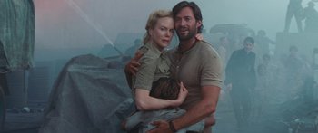 Movie still from “Australia” (2008), directed by Baz Luhrmann – Nicole kidman and hugh jackman in a scene from the movie ' lion '; Medium shot, Low angle