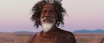 Movie still from “Australia” (2008), directed by Baz Luhrmann – An old man with a long white beard; Close Up shot, High angle