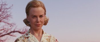 Movie still from “Australia” (2008), directed by Baz Luhrmann – Nicole kidman in the movie grace of monaco; Close Up shot, Over the shoulder angle