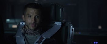 Movie still from “Prometheus” (2012), directed by Ridley Scott – Close Up shot, Over the shoulder angle