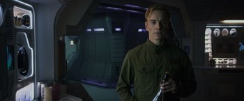 Movie still from “Prometheus” (2012), directed by Ridley Scott – Close Up shot, Over the shoulder angle