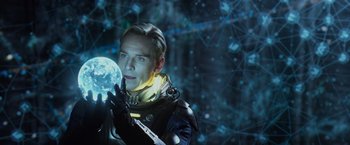 Movie still from “Prometheus” (2012), directed by Ridley Scott – Close Up shot, Over the shoulder angle