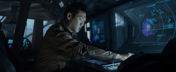 Movie still from “Prometheus” (2012), directed by Ridley Scott – Medium shot, Over the shoulder angle