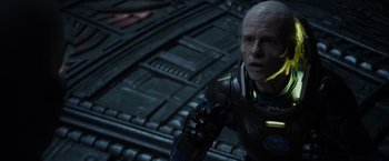 Movie still from “Prometheus” (2012), directed by Ridley Scott – Close Up shot, Over the shoulder angle