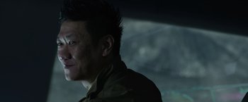 Movie still from “Prometheus” (2012), directed by Ridley Scott – Close Up shot, Over the shoulder angle