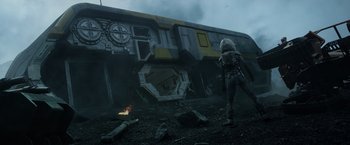 Movie still from “Prometheus” (2012), directed by Ridley Scott – Wide shot, Low angle