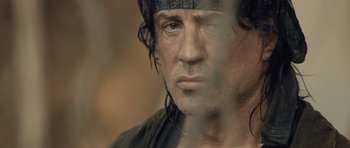 Movie still from “Rambo” (2008), directed by Sylvester Stallone – Sylvester stallone in rambo : first blood part ii; Close Up shot, Low angle