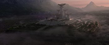 Movie still from “Raya and the Last Dragon” (2021), directed by Don Hall – An image of an island in the middle of the ocean; Extreme Wide shot, High angle