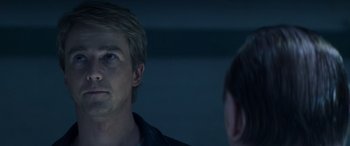 Movie still from “Red Dragon” (2002), directed by Brett Ratner – A person looking at a mirror; Close Up shot, Over the shoulder angle