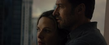 Movie still from “Reminiscence” (2021), directed by Lisa Joy – A man and a woman looking into each other's eyes; Close Up shot, Low angle
