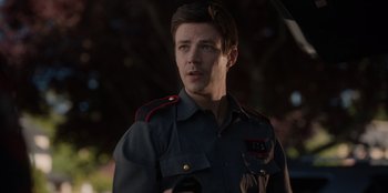 Movie still from “Rescued by Ruby” (2022), directed by Katt Shea – A man in a military uniform looking at the camera; Close Up shot, Over the shoulder angle