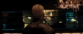 Movie still from “Resident Evil: The Final Chapter” (2016), directed by Paul W.S. Anderson – A man looking at himself in a mirror; Close Up shot, Over the shoulder angle