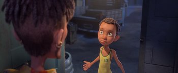 Movie still from “Rio” (2011), directed by Carlos Saldanha – A boy is looking at himself in the mirror; Close Up shot, Over the shoulder angle