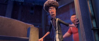 Movie still from “Rio” (2011), directed by Carlos Saldanha – An animated character with a surprised look on his face; Medium shot, Over the shoulder angle
