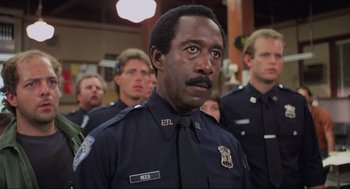 Movie still from “RoboCop” (1987), directed by Paul Verhoeven – Close Up shot, Low angle