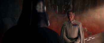 Movie still from “Rogue One: A Star Wars Story” (2016), directed by Gareth Edwards – Medium shot, Over the shoulder angle