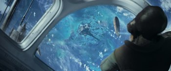 Movie still from “Rogue One: A Star Wars Story” (2016), directed by Gareth Edwards – Extreme Wide shot, Overhead angle