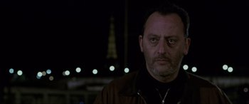 Movie still from “Ronin” (1998), directed by John Frankenheimer – A person wearing a jacket; Close Up shot, Low angle