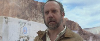 Movie still from “San Andreas” (2015), directed by Brad Peyton – A person wearing a jacket; Close Up shot, Low angle