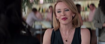 Movie still from “San Andreas” (2015), directed by Brad Peyton – A person wearing a necklace; Close Up shot, Over the shoulder angle