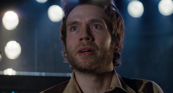 Movie still from “Scott Pilgrim vs. the World” (2010), directed by Edgar Wright – A person with long hair; Close Up shot, Low angle