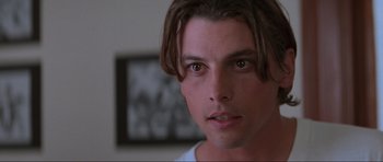 Movie still from “Scream” (1996), directed by Wes Craven – A person with long hair; Close Up shot, Low angle