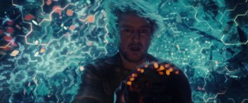 Movie still from “Secret Headquarters” (2022), directed by Henry Joost – A man with a beard is looking at the camera; Close Up shot, Over the shoulder angle