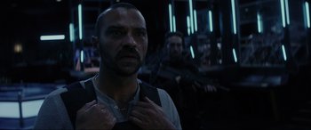 Movie still from “Secret Headquarters” (2022), directed by Henry Joost – A person wearing a vest; Close Up shot, Over the shoulder angle