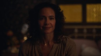 Movie still from “Euphoria” (2019), created by Sam Levinson – A person with curly hair smiling; Close Up shot, Low angle