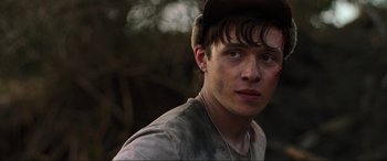 Movie still from “Shadow in the Cloud” (2020), directed by Roseanne Liang – A person wearing a hat; Close Up shot, Over the shoulder angle